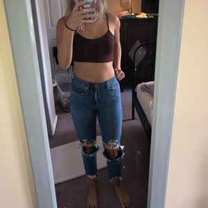 ripped American Eagle boyfriend jeans